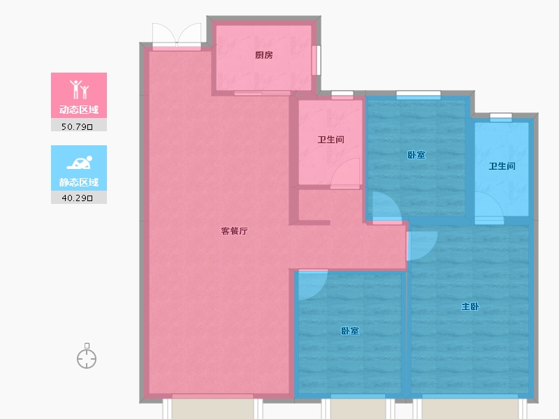 新疆维吾尔自治区-乌鲁木齐市-东方今典·御府-81.72-户型库-动静分区