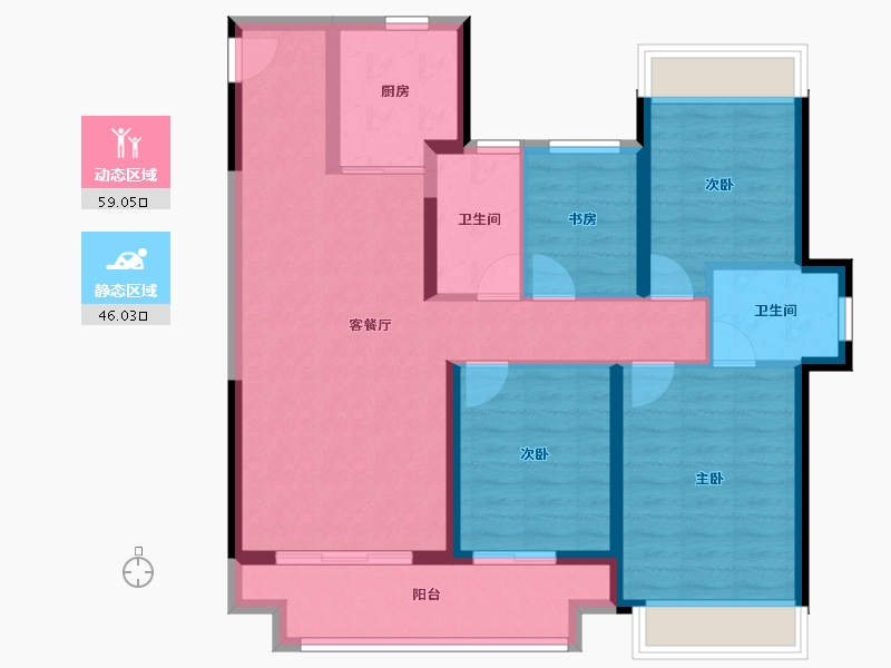 江苏省-镇江市-绿地·翠园-93.67-户型库-动静分区