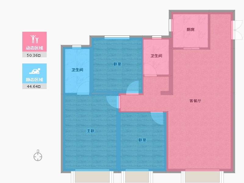 新疆维吾尔自治区-乌鲁木齐市-东方今典·御府-85.16-户型库-动静分区