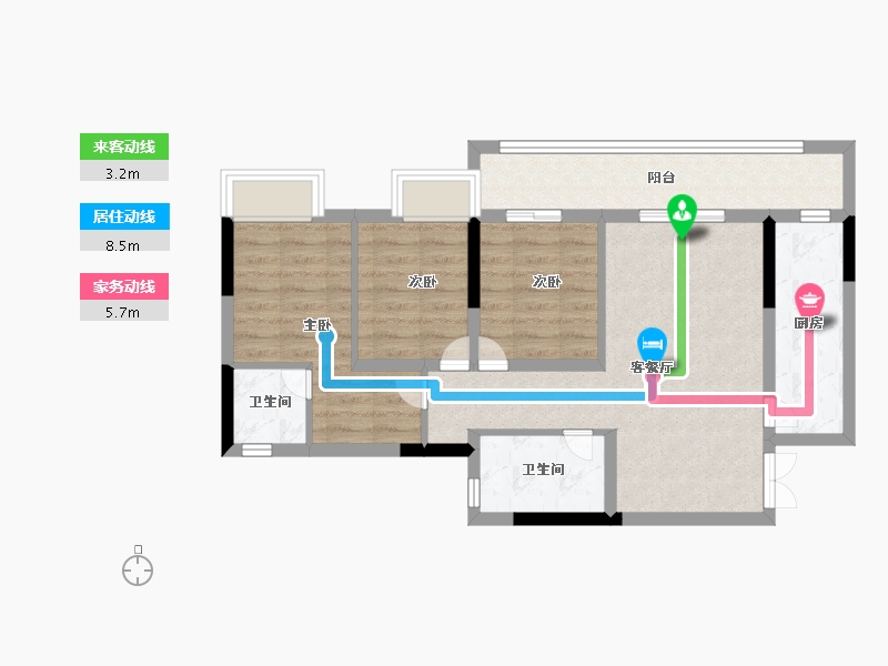 重庆-重庆市-中国铁建云锦山-72.00-户型库-动静线