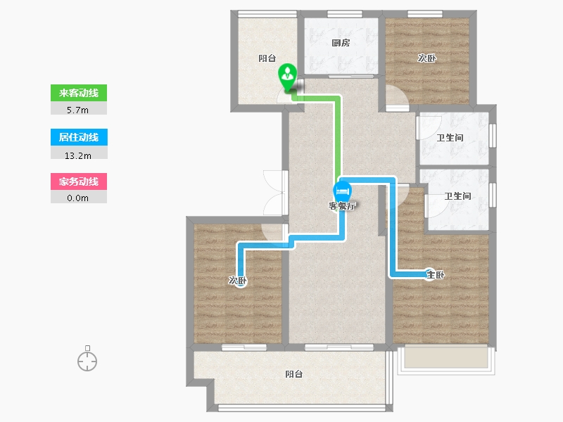 江苏省-镇江市-天怡·天壹人家-102.40-户型库-动静线