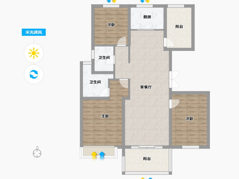 江苏省-镇江市-天怡·天壹人家-100.00-户型库-采光通风