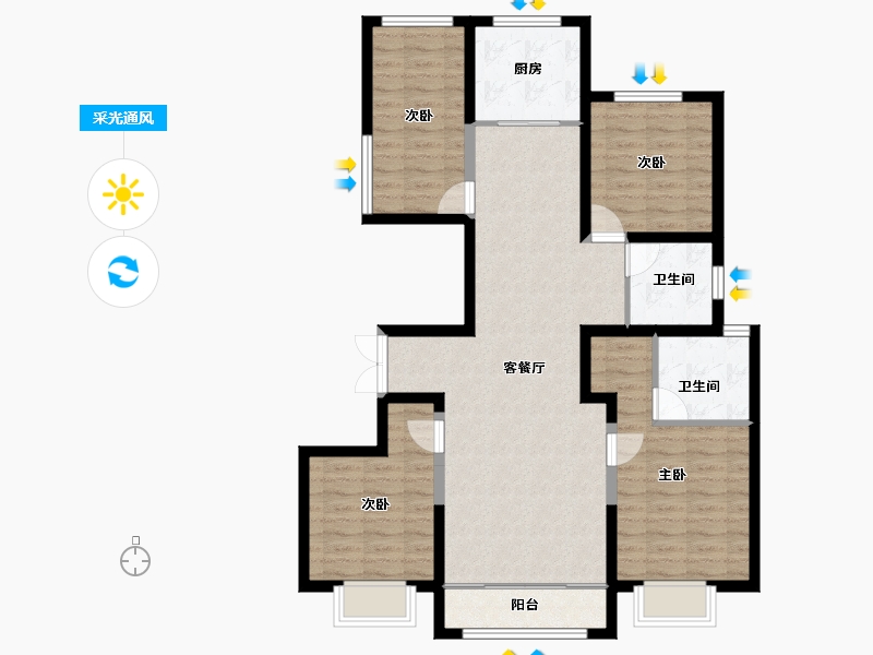 甘肃省-武威市-古浪·松灵郡-102.41-户型库-采光通风