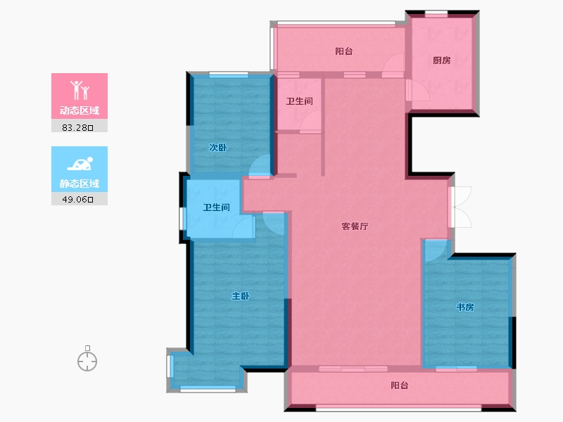 宁夏回族自治区-银川市-龙辰九悦湾三期-119.04-户型库-动静分区