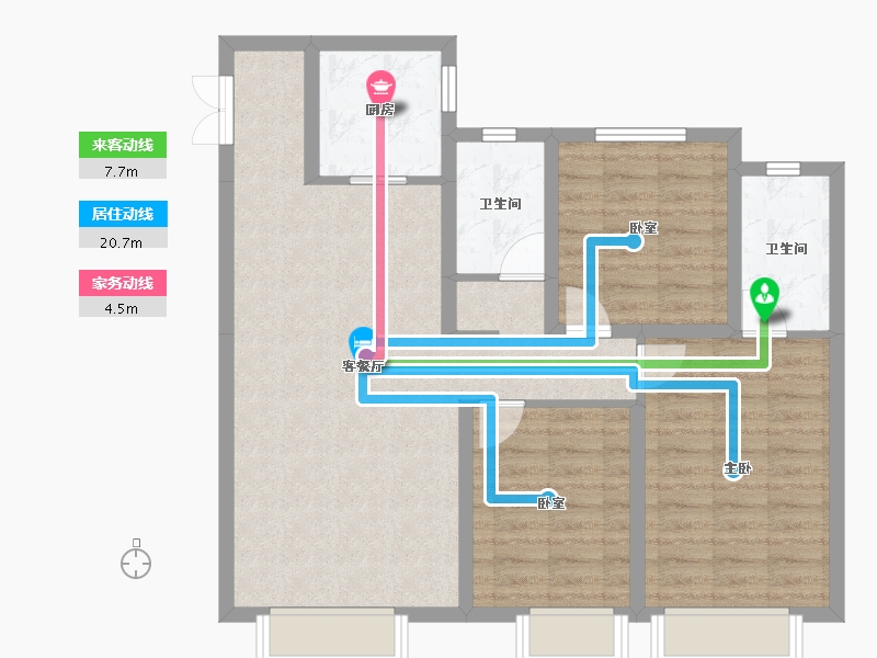 新疆维吾尔自治区-乌鲁木齐市-东方今典·御府-84.58-户型库-动静线