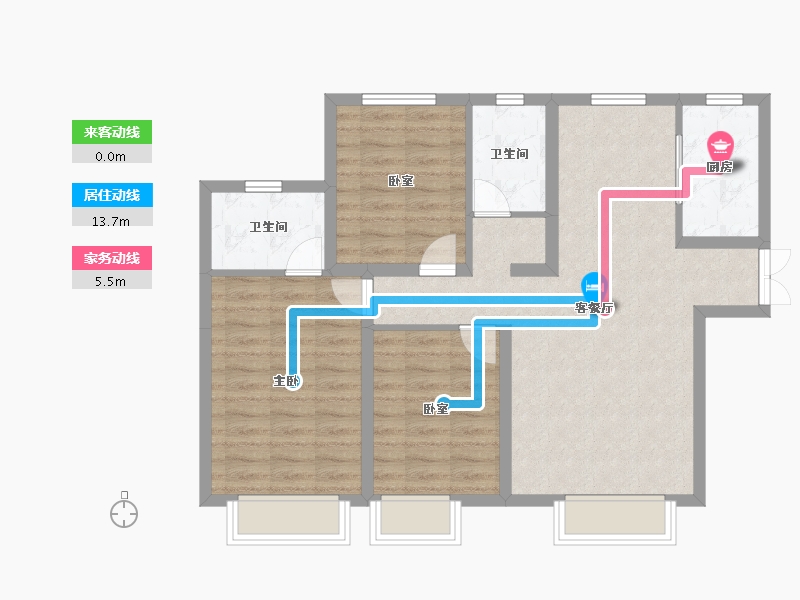 新疆维吾尔自治区-乌鲁木齐市-东方今典·御府-84.36-户型库-动静线