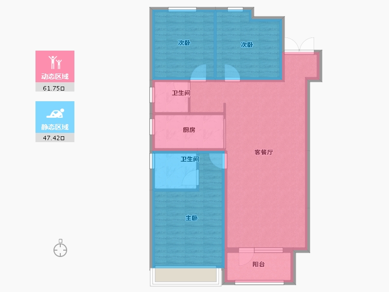 宁夏回族自治区-银川市-吉泰曦阅-98.40-户型库-动静分区