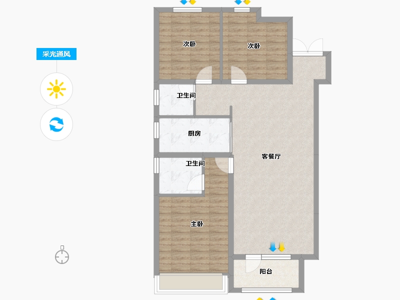 宁夏回族自治区-银川市-吉泰曦阅-98.40-户型库-采光通风