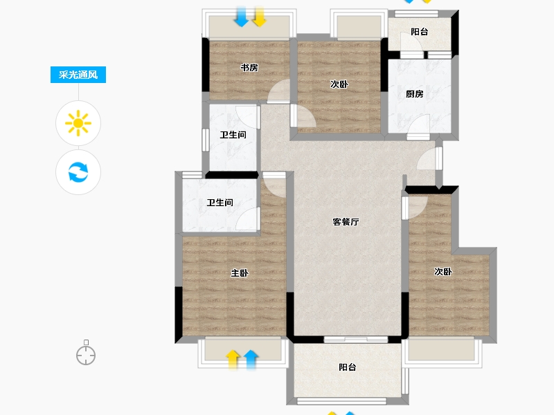 重庆-重庆市-金地自在城-93.11-户型库-采光通风