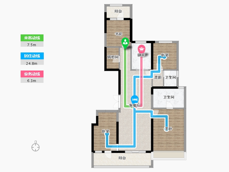 河南省-郑州市-万科·古翠隐秀-122.93-户型库-动静线