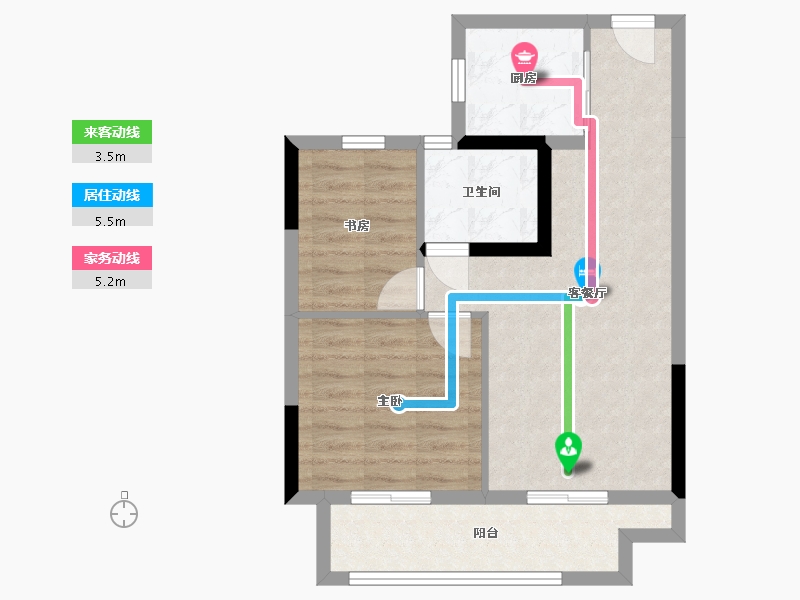 浙江省-杭州市-溪雅香舍-62.00-户型库-动静线