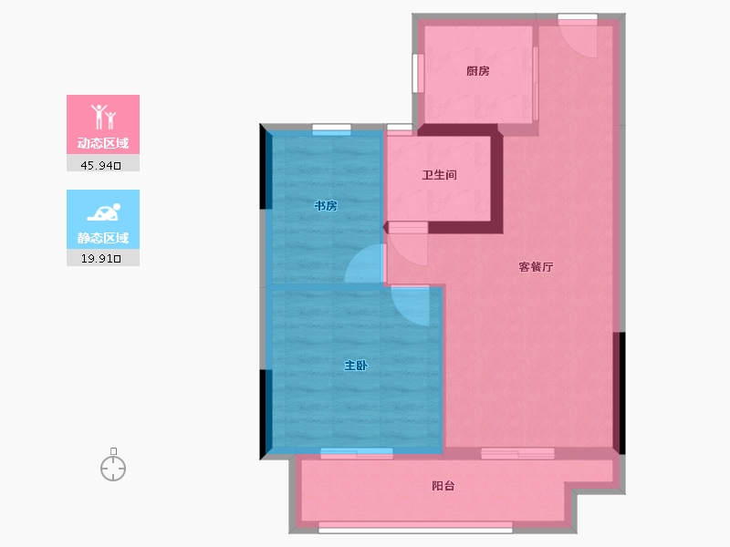 浙江省-杭州市-溪雅香舍-62.00-户型库-动静分区