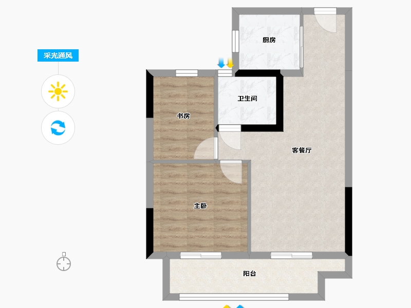 浙江省-杭州市-溪雅香舍-62.00-户型库-采光通风