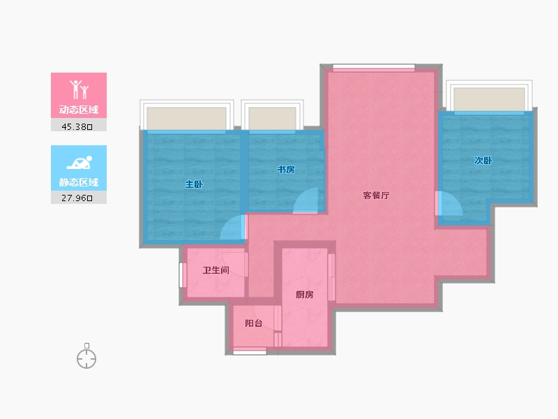 四川省-成都市-蜀道翰文府-64.18-户型库-动静分区