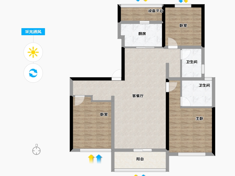 山东省-泰安市-泰山壹号院-100.01-户型库-采光通风