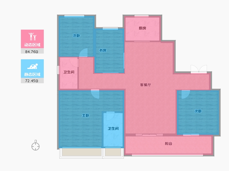 河南省-郑州市-华润郑东万象城·幸福里-143.29-户型库-动静分区