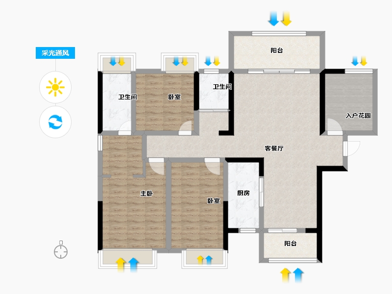 湖南省-郴州市-湖南建工北湖名著-116.00-户型库-采光通风