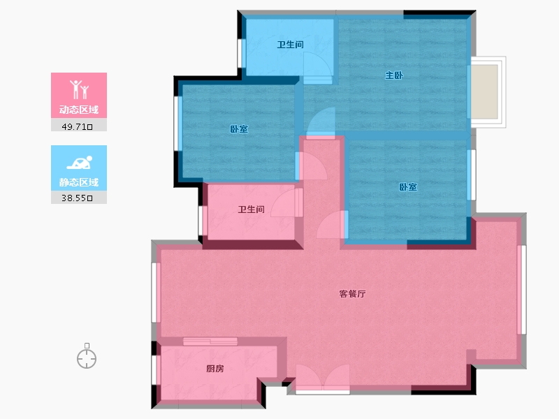 四川省-眉山市-融创璟凌溪-79.00-户型库-动静分区