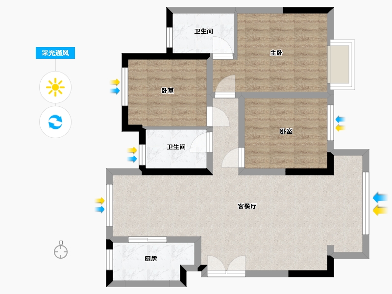 四川省-眉山市-融创璟凌溪-79.00-户型库-采光通风