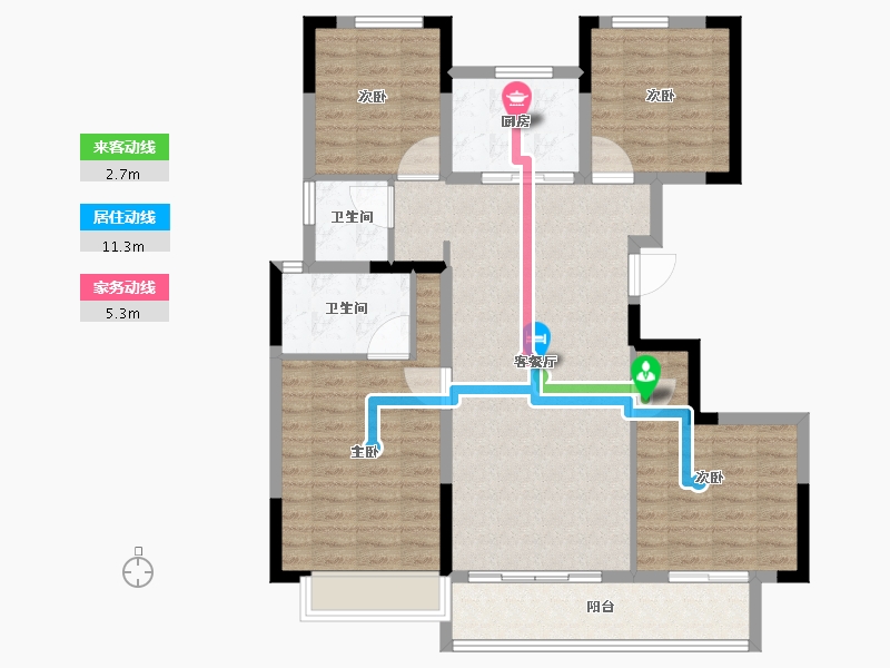 浙江省-杭州市-金隅会潮悦府-108.00-户型库-动静线