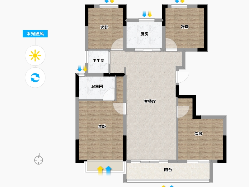 浙江省-杭州市-金隅会潮悦府-108.00-户型库-采光通风