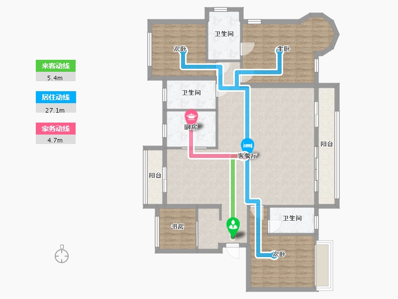 浙江省-衢州市-贝林揽月湾-161.00-户型库-动静线