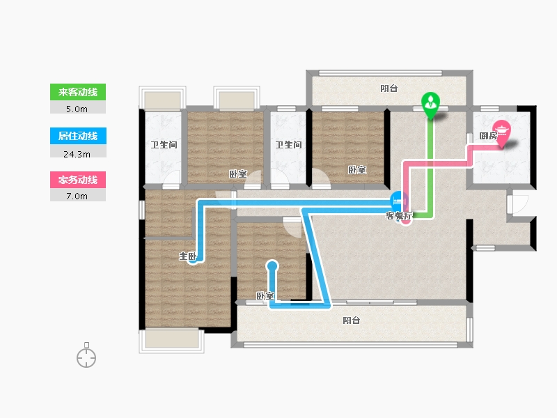 湖南省-郴州市-湖南建工北湖名著-143.71-户型库-动静线