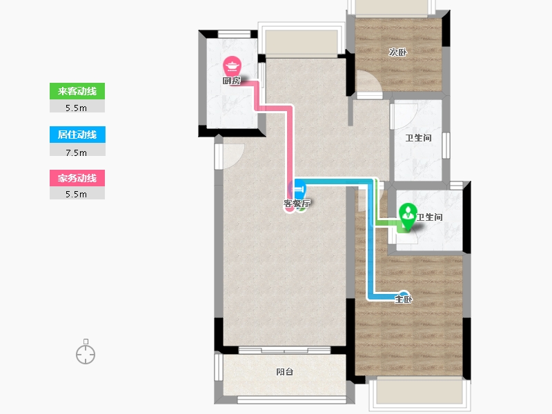 四川省-成都市-福星惠誉江山语-71.42-户型库-动静线