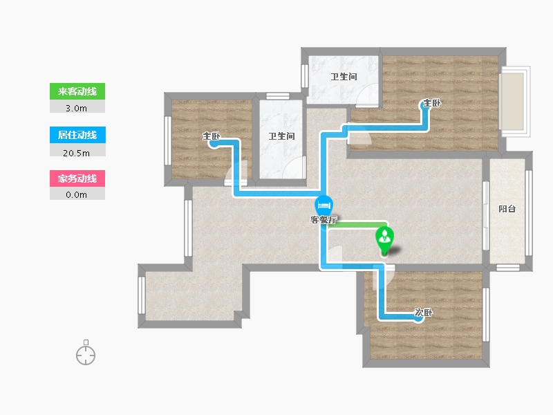 山东省-菏泽市-菏建康馨家园-90.00-户型库-动静线