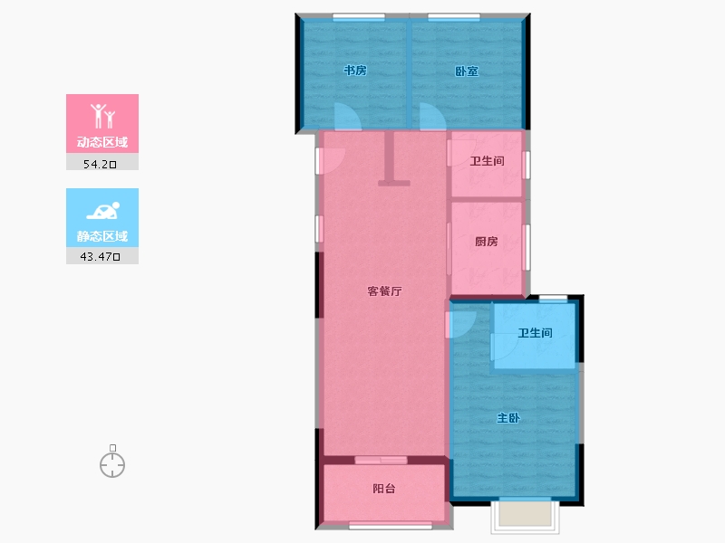 浙江省-杭州市-保利都和轩-88.00-户型库-动静分区