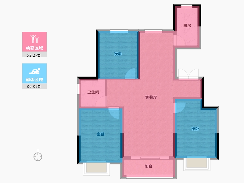 河北省-邢台市-天地领峯-90.00-户型库-动静分区