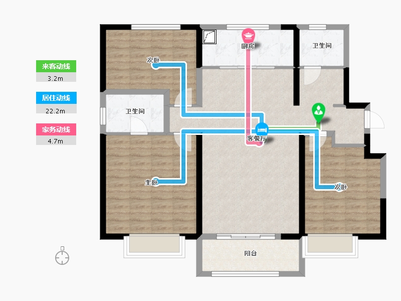 陕西省-咸阳市-翡翠书院-106.40-户型库-动静线