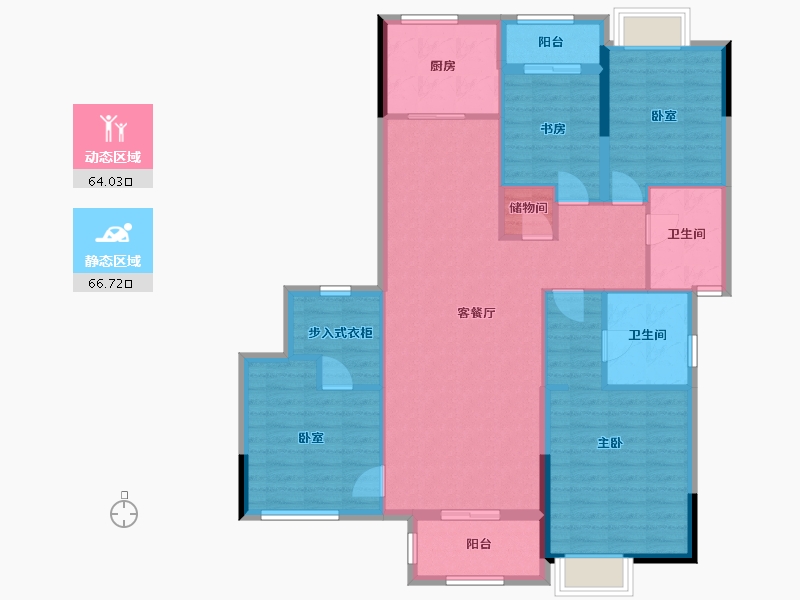 浙江省-杭州市-和家园玺园-118.13-户型库-动静分区