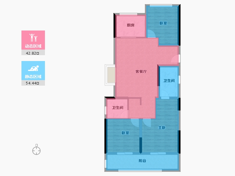 浙江省-杭州市-绿都中天云屿江月-86.67-户型库-动静分区