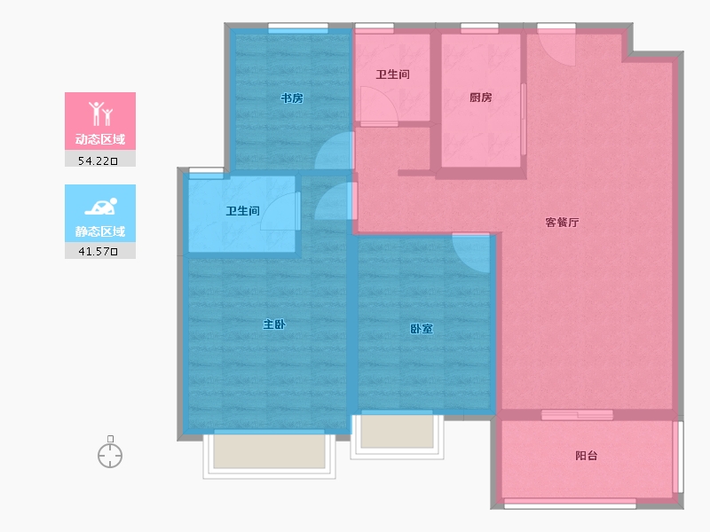 江西省-南昌市-新力渥园-85.69-户型库-动静分区