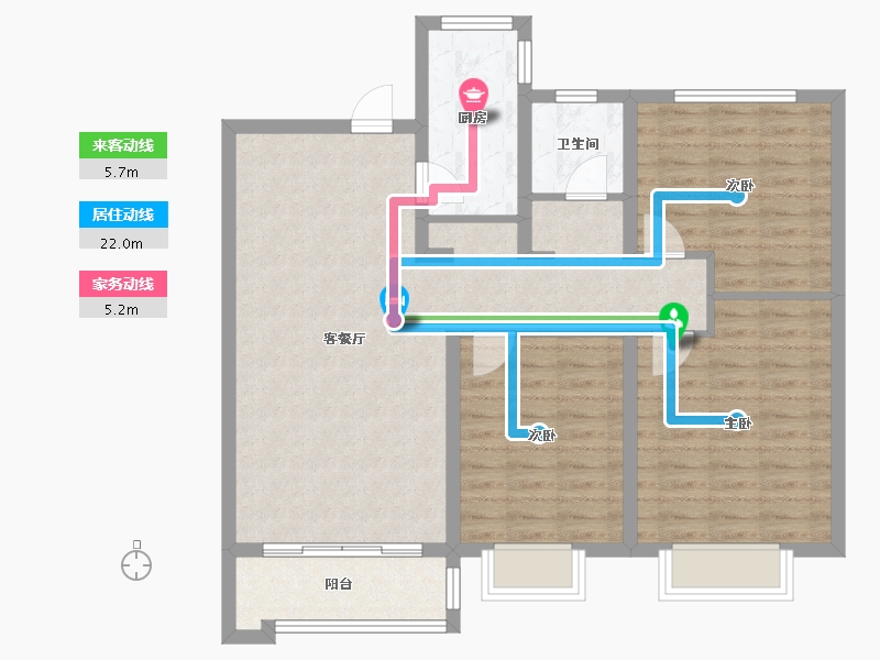 陕西省-咸阳市-公园华府-95.20-户型库-动静线