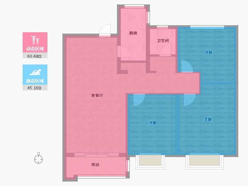 陕西省-咸阳市-公园华府-95.20-户型库-动静分区