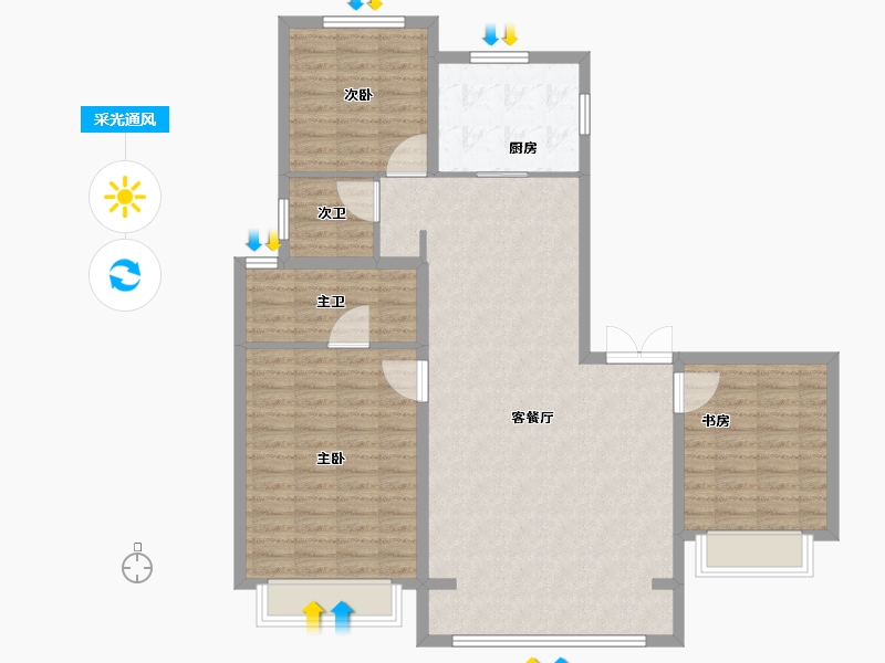 天津-天津市-招商·江山玺-114.40-户型库-采光通风