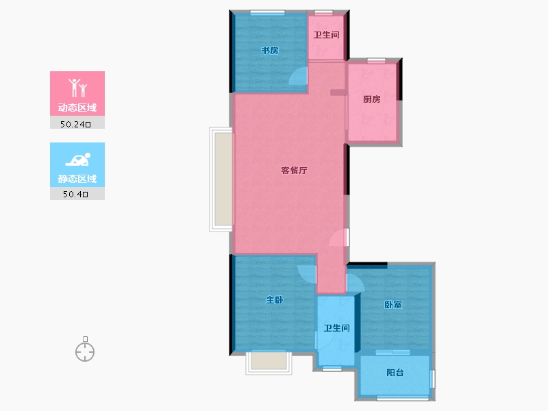 浙江省-杭州市-华城茶语华邸-91.29-户型库-动静分区