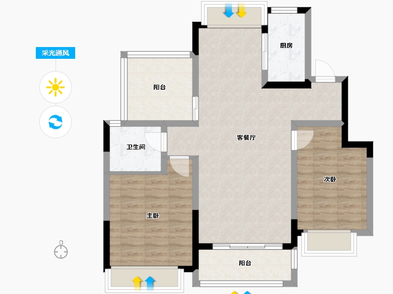 四川省-成都市-福星惠誉江山语-80.11-户型库-采光通风