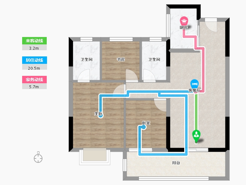 浙江省-杭州市-保利都和轩-80.00-户型库-动静线