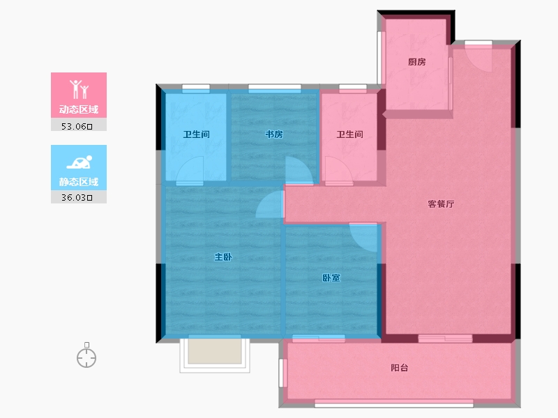 浙江省-杭州市-保利都和轩-80.00-户型库-动静分区