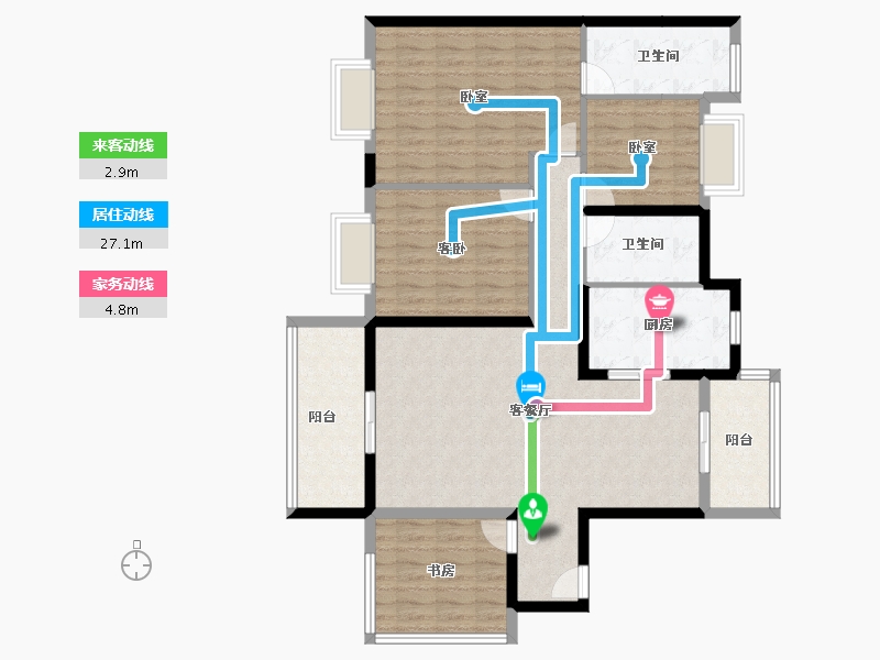 广东省-江门市-台山保利中央公馆-121.00-户型库-动静线