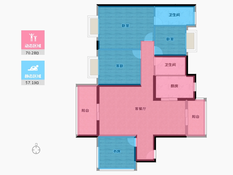 广东省-江门市-台山保利中央公馆-121.00-户型库-动静分区