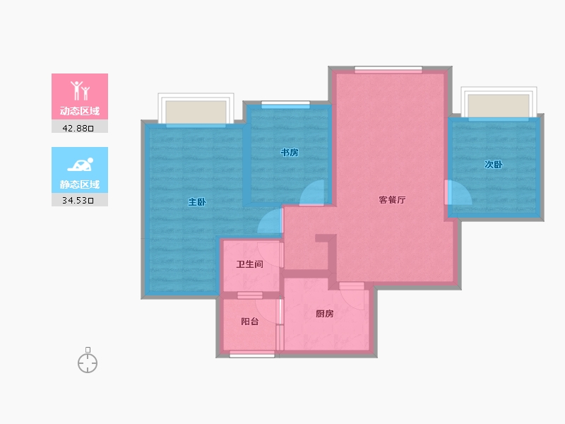 四川省-成都市-蜀道翰文府-67.93-户型库-动静分区