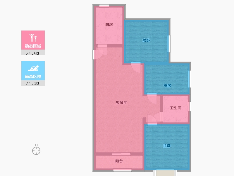 天津-天津市-香江健康小镇-84.30-户型库-动静分区