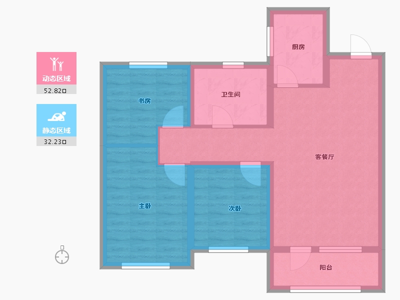 内蒙古自治区-赤峰市-富兴国际-85.00-户型库-动静分区