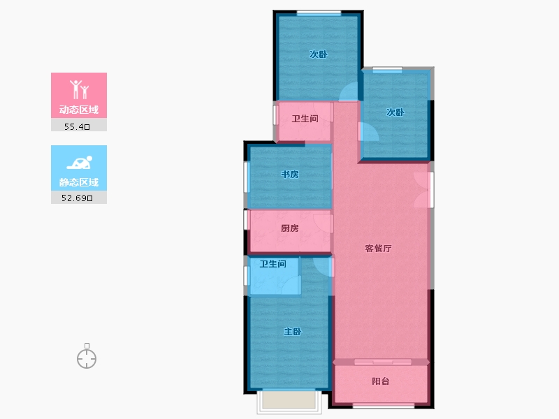 陕西省-榆林市-万民新天地-97.24-户型库-动静分区