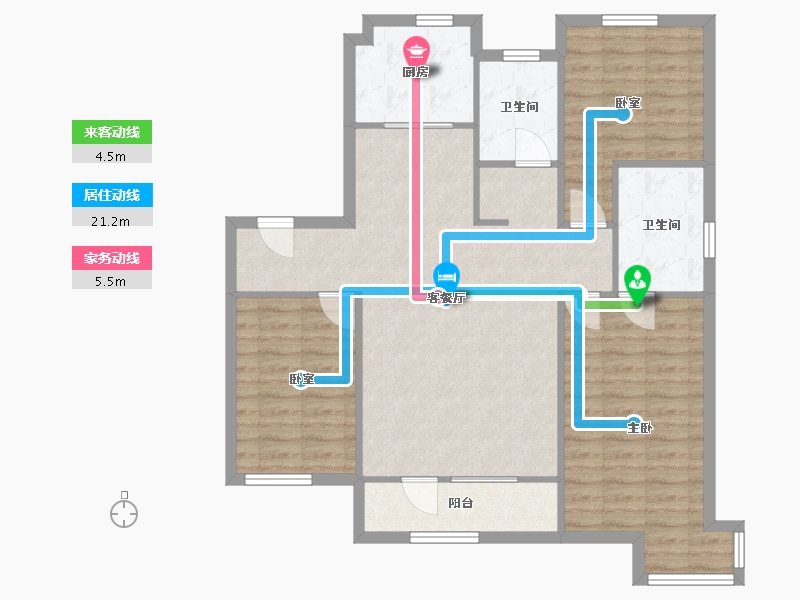 辽宁省-沈阳市-金沙巴黎花园-101.00-户型库-动静线