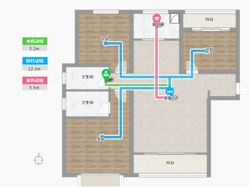 陕西省-咸阳市-公园华府-101.70-户型库-动静线